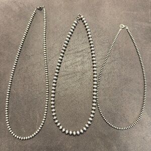 Sterling Machine Made Native Strung 18” 6mm Pearls (the one in the middle)
